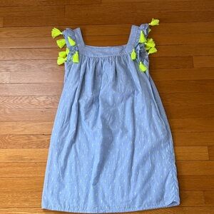 NWOT Vineyard Vines Light Blue Dress with Neon Yellow Tassels